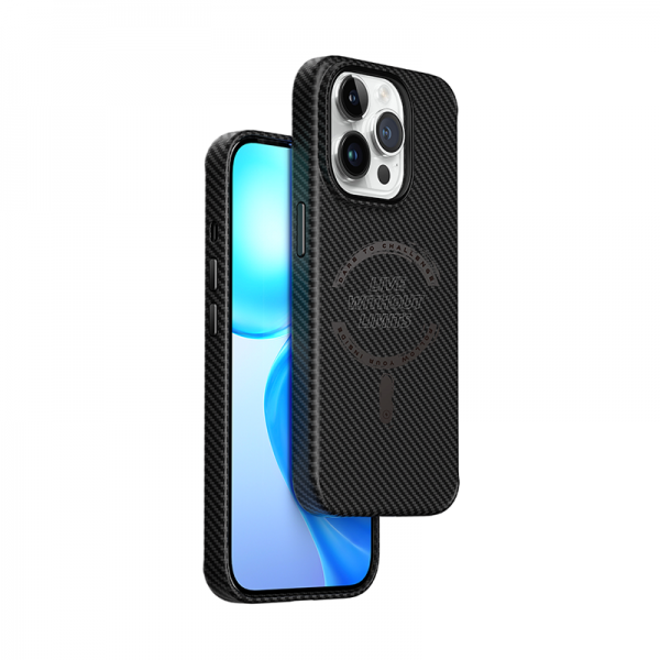 lcc-10715pmblk_01.png Wiwu LCC-107 Karbon Magnatic Case For iPhone 15 Pro Max 6.7" Black - Image 1