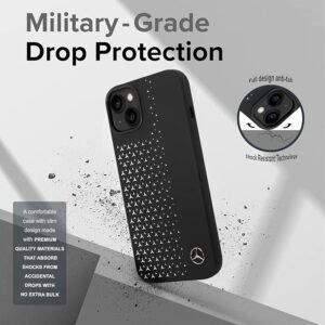 “Mercedes-Benz Liquid Silicone Case with Gradient Star Pattern for iPhone 14 Pro Max – Black”