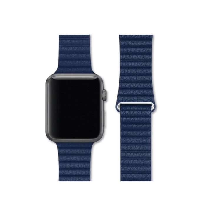 Apple Leather Loop  42/44/45 mm - Blue - Image 3