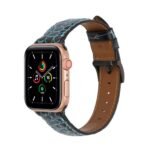 New Pattern Leather Band for Apple Watch 44/45mm - Black