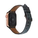New Pattern Leather Band for Apple Watch 44/45mm - Black - Image 2