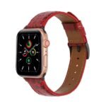New Pattern Leather Band for Apple Watch 44/45mm - Red