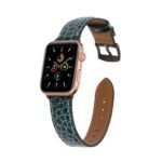 New Pattern Leather Band for Apple Watch 44/45mm - Black - Image 3