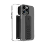 “Black Levelo Graphia IMD Clear Case with extra grip bumper for iPhone 14 Pro Max”