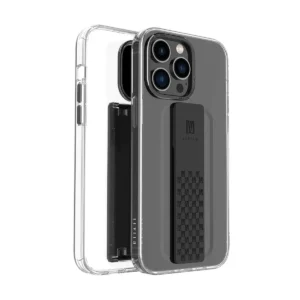“Black Levelo Graphia IMD Clear Case with extra grip bumper for iPhone 14 Pro Max”