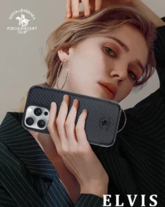 Santa Barbara Polo Club iPhone 16 Pro Max Elvis Carbon MagSafe Cover in black