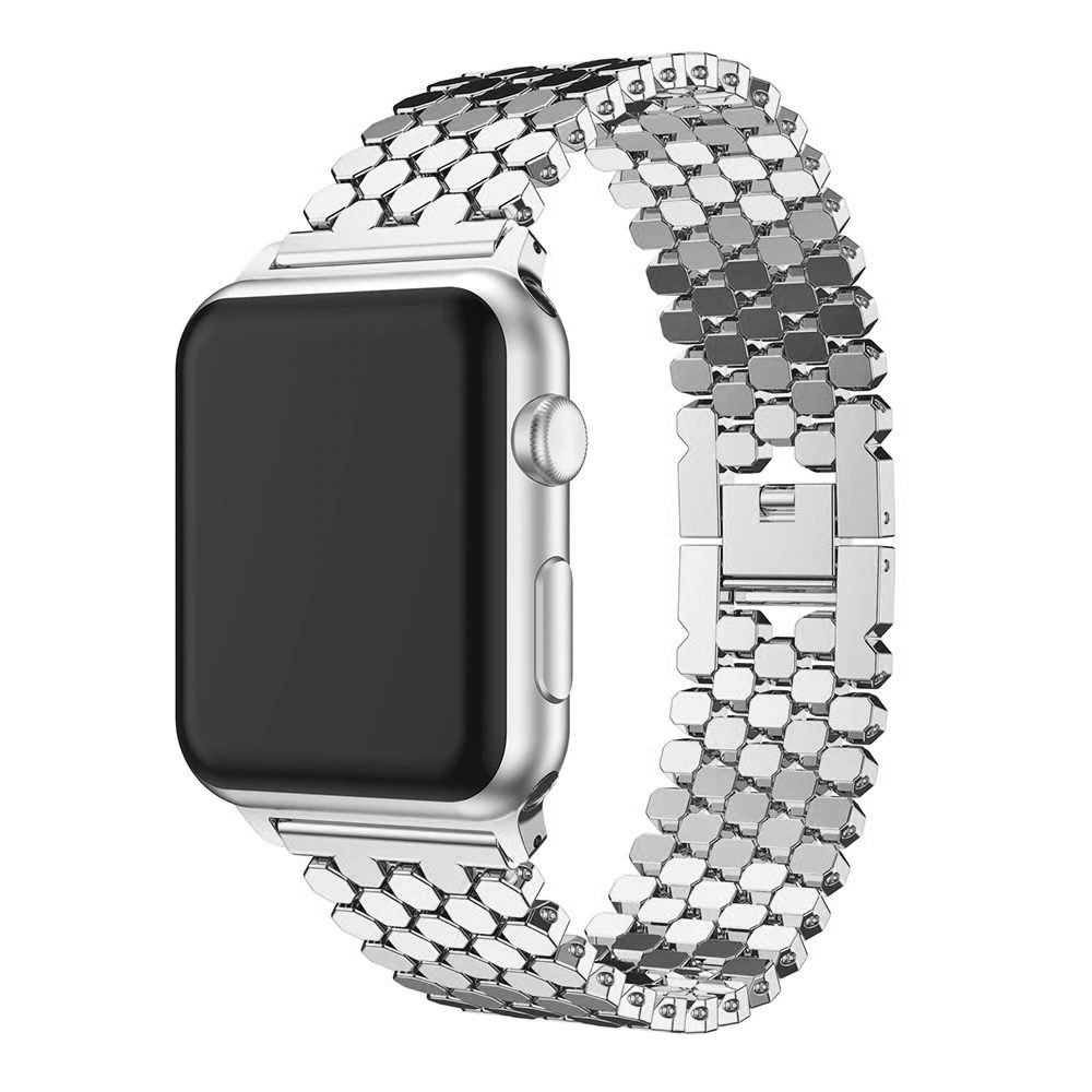silver-1-1.jpg Apple Watch Stainless Steel Fish Scale Band 42/44 mm - Sliver - Image 1