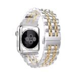 Apple Watch Stainless Steel Band  42/44/45 mm - Silver With Two Lines Gold - Image 2