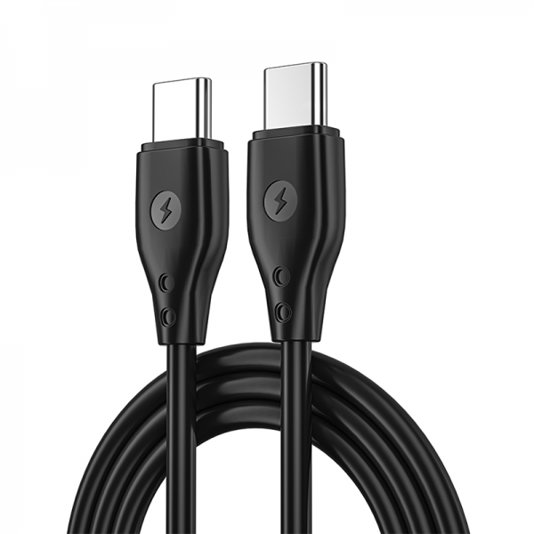 wi-c002ccblk_01.png WIWU WI-C002 PIONEER 67W PD TYPE-C TO TYPE-C CHARGING CABLE 1M - BLACK - Image 1