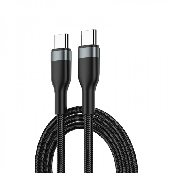 wi-c017cc1.2mblk_01.png WIWU WI-C017 CONCISE 100W TYPE-C TO TYPE-C CHARGING CABLE 1.2M - BLACK - Image 1