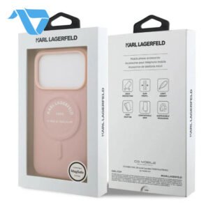 Karl Lagerfeld MagSafe PU Case with RSG Logo Buttons For iPhone 17 Pro Max Pink - الصورة 5