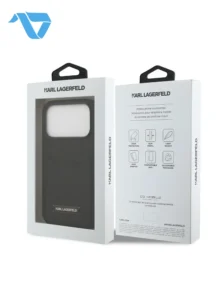 Karl Lagerfeld PU Grained Case with Card Holder For iPhone 17 Pro Max Black - Image 7