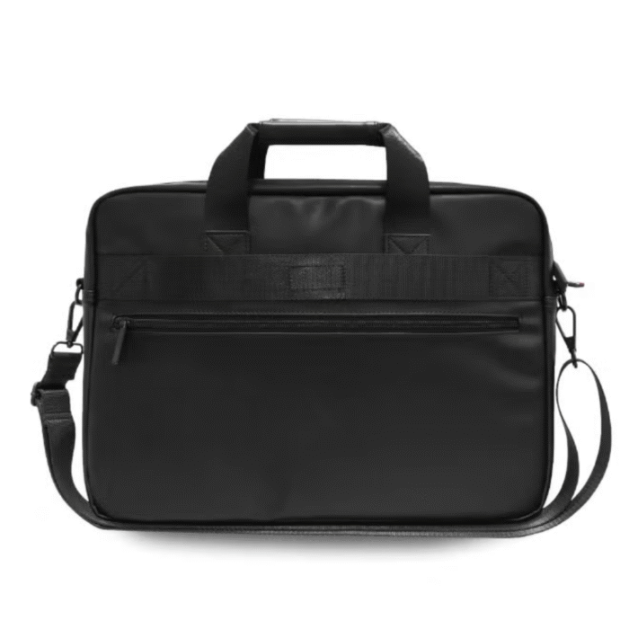 PU Leather M Collection Computer Bag 15” with Metal Logo – Black - Image 3