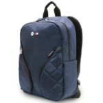 PU Leather Carbon M Collection BackPack 15” with Metal Logos – Navy - Image 2