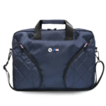 PU Leather M Collection Computer Bag 15” with Metal Logo – Navy