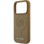 Karl Lagerfeld MagSafe PU Leather Case with Initial Debossed Logo for iPhone 17 Pro Max, Slim Profile -Brown - Image 6