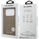 Karl Lagerfeld MagSafe PU Leather Case with Initial Debossed Logo for iPhone 17 Pro Max, Slim Profile -Brown - Image 7