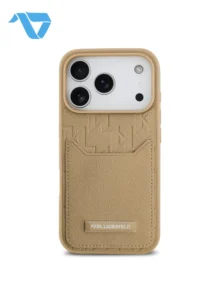 Karl Lagerfeld PU Grained Case with Card Holder For iPhone 17 Pro Max Brown - Image 3