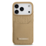 Karl Lagerfeld PU Grained Case with Card Holder For iPhone 17 Pro Max Brown