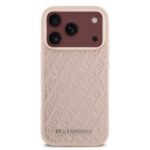karl lagerfeld magsafe full wrapped pu leather case with karl grain for iphone 18 pro max pink on burgundy iPhone