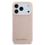 karl lagerfeld magsafe full wrapped pu leather case with karl grain for iphone 18 pro max pink on glacier iPhone