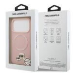 Karl Lagerfeld PU Leather Case with Karl & Choupette Head Pins for iPhone 17 Pro Max, MagSafe Compatible-Pink - Image 7