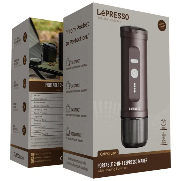 Lepresso Portable 2-in-1 Espresso Maker Brown - Image 2