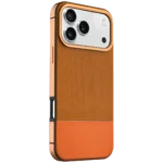 Levelo Cuir Leather Hybrid Case With MagSafe for iPhone 17 Pro Max Orange - Image 2