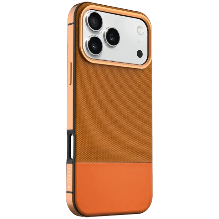 Levelo Cuir Leather Hybrid Case With MagSafe for iPhone 17 Pro Max Orange - Image 2