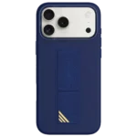 Levelo Morphix Silicone GripStand Case for iPhone 17 Pro Max Dark Blue