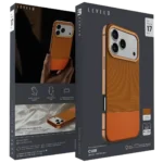 Levelo Cuir Leather Hybrid Case With MagSafe for iPhone 17 Pro Max Orange - Image 4