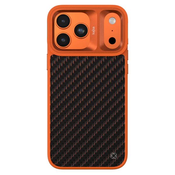 OrangePlus_ Kajsa Svelte Collection - Real Carbon Fibre Back Case for iPhone 17 pro max (MagSafe Compatible) Orange Plus - Image 1