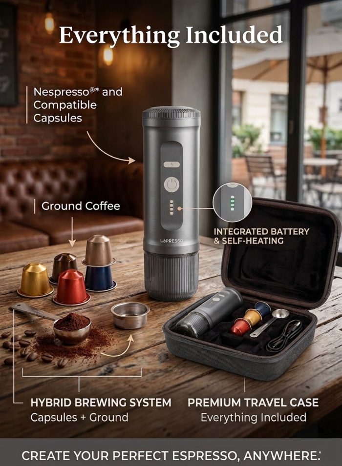 Lepresso Portable Espresso Maker 2-in-1 Gray - Image 3