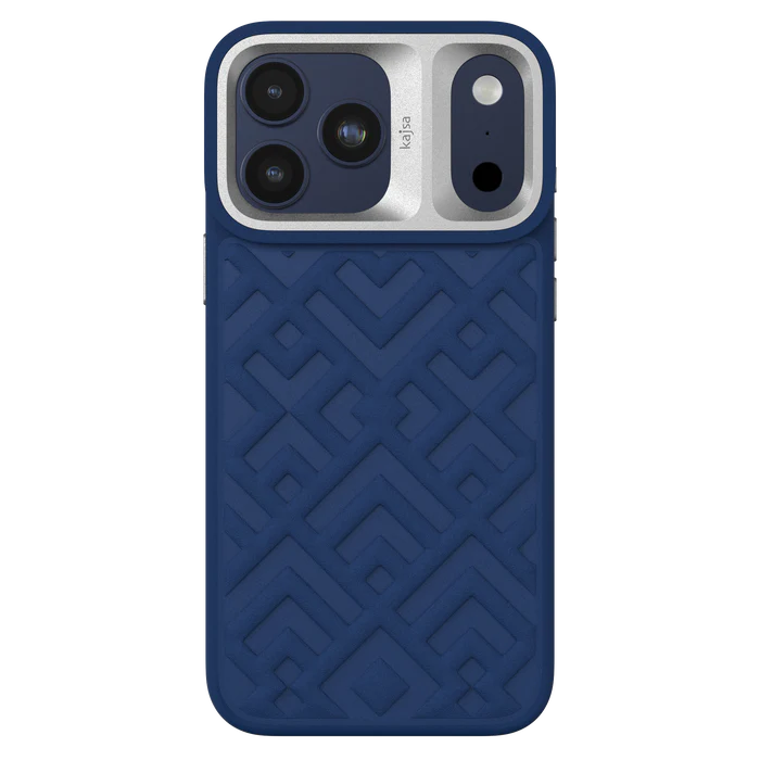 blue Kajsa Briquette Collection - Rhombus Back Case for iPhone 17 Pro Max Not supported MagSafe Compatible And Wireless charging Blue - Image 1