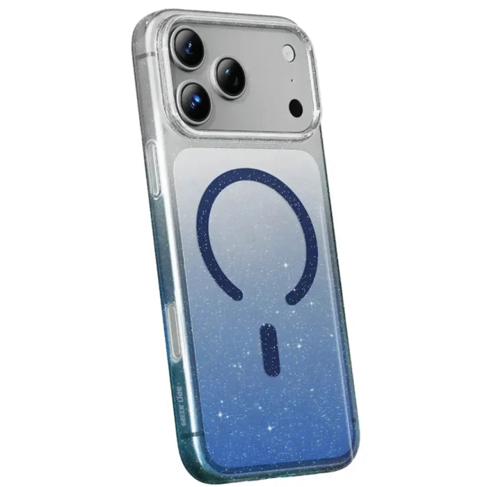 Green Lion Glitter MagSafe Case for iPhone 17 Pro Max Blue - Image 2