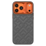 Kajsa Briquette Collection - Rhombus Back Case for iPhone 17 Pro Max  Not supported MagSafe Compatible And Wireless charging Grey