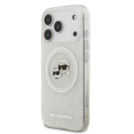 Karl Lagerfeld MagSafe IML Glitter & KL Repeated Case with Karl & Choupette for iPhone 17 Pro – White - Image 2