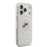 Karl Lagerfeld MagSafe IML Glitter & KL Repeated Case with Karl & Choupette for iPhone 17 Pro – White - Image 4