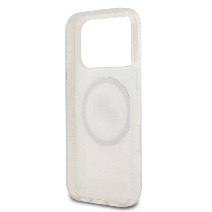 Karl Lagerfeld MagSafe IML Glitter & KL Repeated Case with Karl & Choupette for iPhone 17 Pro – White - Image 5