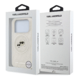 Karl Lagerfeld MagSafe IML Glitter & KL Repeated Case with Karl & Choupette for iPhone 17 Pro – White - Image 8