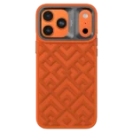 Kajsa Briquette Collection - Rhombus Back Case for iPhone 17 Pro Max Not supported MagSafe Compatible And Wireless charging Orange