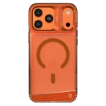 Kajsa Trans-Shield Collection - Aluminium Back Case for iPhone 17 pro max (MagSafe Compatible) Orange