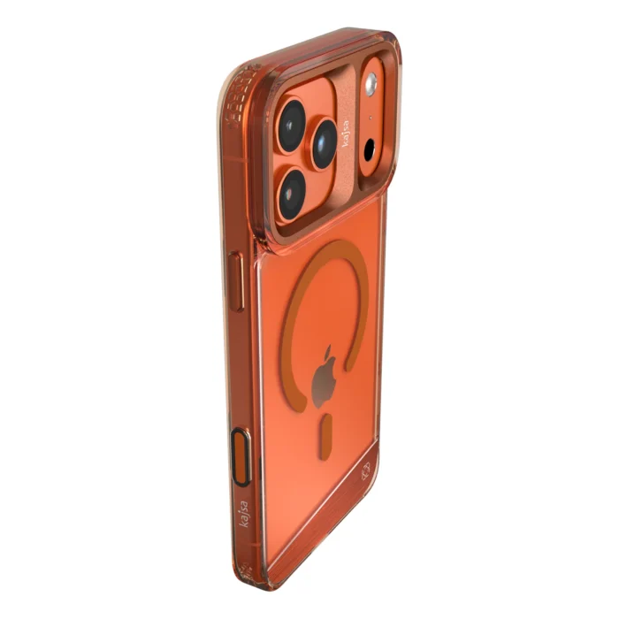 Kajsa Trans-Shield Collection - Aluminium Back Case for iPhone 17 pro max (MagSafe Compatible) Orange - Image 2