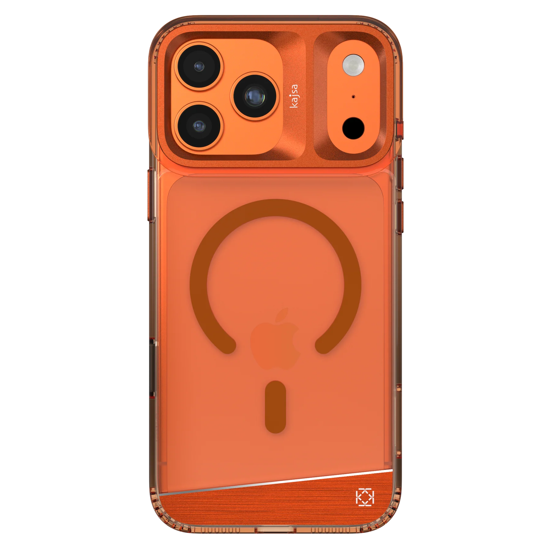 trans orange Kajsa Trans-Shield Collection - Aluminium Back Case for iPhone 17 pro max (MagSafe Compatible) Orange - Image 1