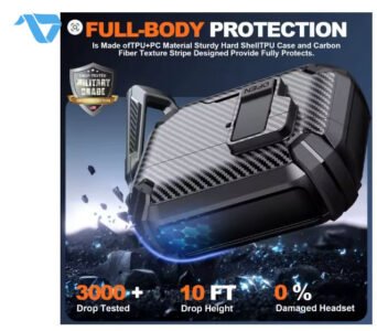 Carbon Fiber With Holder Headphone Case For AirPods Pro 3 Wireless Charge Box Fashion Earphone Protector Black - الصورة 5
