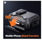 Carbon Fiber With Holder Headphone Case For AirPods Pro 3 Wireless Charge Box Fashion Earphone Protector Black - Image 4