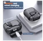 Carbon Fiber With Holder Headphone Case For AirPods Pro 3 Wireless Charge Box Fashion Earphone Protector Gray - Image 2