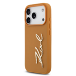 Karl Lagerfeld PU Leather Case with Karl Script Logo Buttons for iPhone 17 Pro Max Brown - Image 2