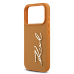 Karl Lagerfeld PU Leather Case with Karl Script Logo Buttons for iPhone 17 Pro Max Brown - Image 5