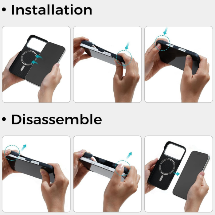 KEVLAR Tactical Woven Case, MagSafe Compatible for iPhone 17 pro max - Black Carbon Fiber - Image 7